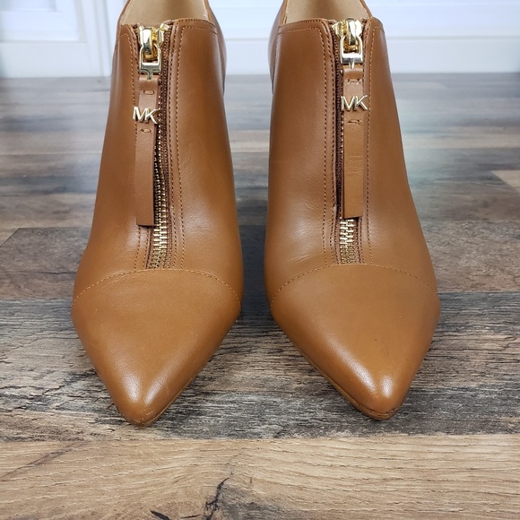 Michael Kors Brown Leather High Heel Ankle Boots - Picture 5 of 8